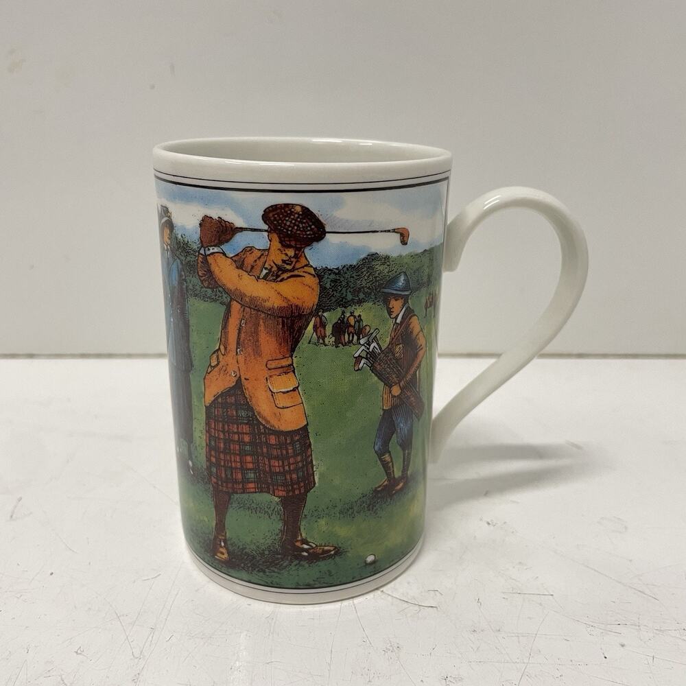 Dunoon Made In Scotland ORIGIN OF GOLF Stoneware Coffee Mug Tea Cup